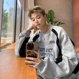 street fashion men streetwear American-Style Loose Men's and Women's All-Match Sweater Spring and Autumn Couple's New High Street Color Matching Casual Trendy Long-Sleeved Top