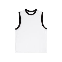 non binary outfits American Retro Contrast Color Vest Loose Couple Sleeveless T-shirt Stacked Item Trendy Simple All-Match Top for Men