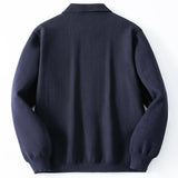 BONSIR  -  American European New Fashion Men's Navy Solid Color Casual Trendy Turn-down Collar Long Sleeve Pocket Jacket Coat Male