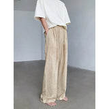 BONSIR  -  Summer Linen Pants Men Oversized Thin Beige Casual Pants Men Streetwear Korean Loose Wide Leg Pants Mens Tie-dye Trousers M-3XL