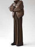 BONSIR  -  Maillard brown scimitar pants for men in summer loose slim and high drooping high floor slim trousers