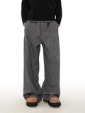 BONSIR  -  American retro old money style bamboo joint strap draped suit pants men and women spring loose straight casual trousers