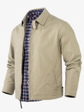 BONSIR  -  European and American Popular Fashionable Comfortable Multi Pocket Jacket for Men's Casual Pure Cotton Lapel Windproof Jacket