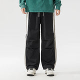 BONSIR  -  Spring Summer Men's Trousers New Fashion High Street Color Striped Pockets Drawstring Daily Commute Casual Loose Wide Leg Pants