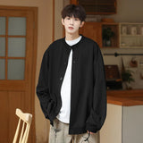 BONSIR  -  Loose Casual Youth. Student Baseball Collar Lazy Style Sweatshirt with Single-breasted Jacket, Unisex.