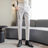 Bonsir Plus Size 6XL-M New Fashion Casual Business Dress Pants Solid Color Office Social Club Suit Pants Slim Fit Wedding Trousers