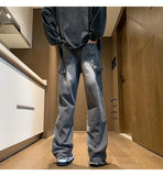 Bonsir Men's jeans 2024 Autumn Side Zipper Pants New Fashion men streetwear Jeans Loose Straight Denim Pant Mens  jeans homme hip hop