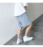 BONSIR  -  Summer Shorts Men's Ripped Streetwear Fashion Loose Jeans Hole Straight Wide Casual Soft Denim Shorts Male