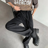 BONSIR  -  Summer Casual pants Men Fashion Oversized Wide Leg Pants Men Korean Loose Straight Ice Silk Pants Mens Suit Pants Trousers M-3XL