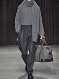 BONSIR  -  New straight-leg pants in autumn and winter clothes retro American vertical striped wide-leg casual pants age-sensing pants