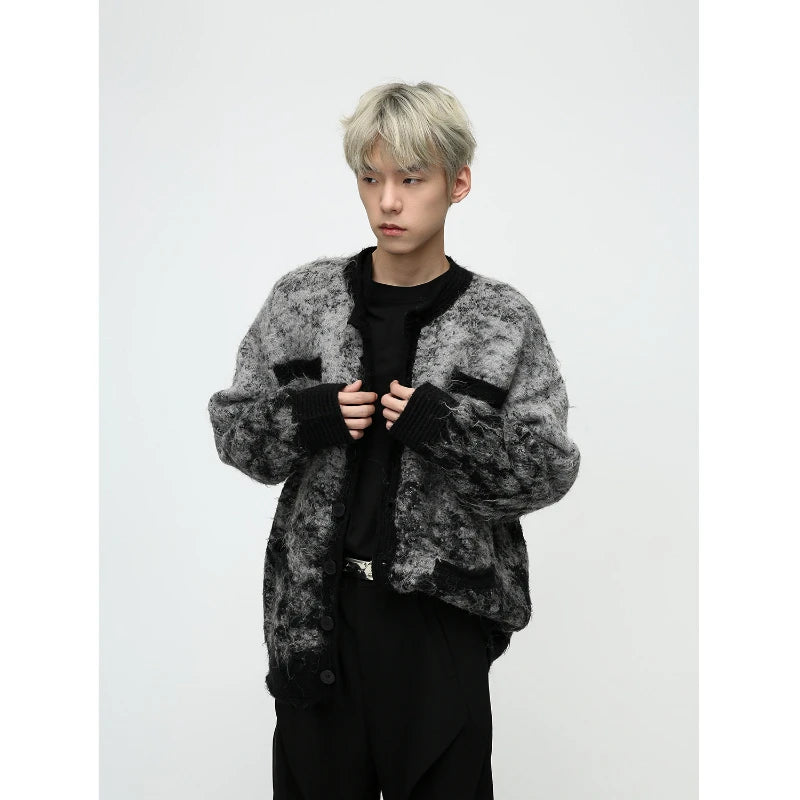 Bonsir Hip Hop Streetwear Men Jacket Vintage Gradient Coat Harajuku Cotton Cardigan jacket Top