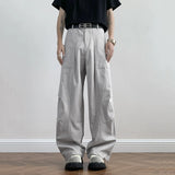 BONSIR  -  Solid Color Washed Men's Cargo Pants Casual Autumn New Style All-match Pleated Design Versatile Male Trousers 24K5170