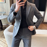 Bonsir 7XL-S (Blazer + Trousers) Fashion Slim Fit Men's Suit Italian Style Luxury Formal Business Social Wedding Tuxedos 2 Piece Set