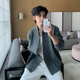 BONSIR  -  Autumn and winter simple design drop-down cardigan sweater loose lazy men's and women's casual knitted sweater jacket