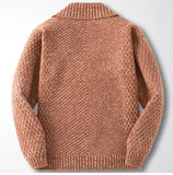 BONSIR  -  Autumn Winter New Fashion 2025 Men's Casual Trendy Loose Long Sleeve Turn-down Collar Single-breasted Knitted Sweater Coat Male