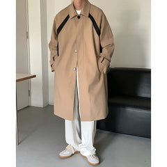 BONSIR  -  Men's Trench Coat Windbreaker Mid Long Handsome Autumn Casual Outwear