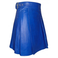 Bonsir Men Scottish Traditional Festival Short Pleated Skirt New Men's Fashion Solid Kilt Party Punk Rock Pu Leather Skirts Streetwear Bottom