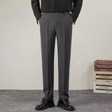 BONSIR  -  8 Colors Summer Men's Baggy Straight Casual Pants Fashion Business Formal Classic Draped Suit Trousers High Quality Male Clothes