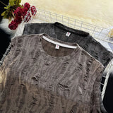 Bonsir Mens Street Y2k Hole Worn Casual Vest Genderless Summer New Niche Personality Versatile Dark Style Hiphop Tank Top Unisex