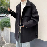 Bonsir Men's Jackets Oversize Gray Male Coats Wool & Blends Winter Sales of Original Brands Joker High Quality Vintage Cold Cheap Sale