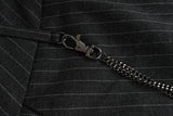BONSIR  -  High Street Striped Chain Hanging Suit Trousers for Men Patchwork Straight Loose Casual Pants Oversized Wide Leg Cargos