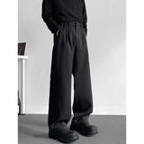 BONSIR  - Brown Suit Pants Men Society Mens Black Dress Pants Korean Loose Casual Straight Pants Mens Office Formal Trousers Large Size