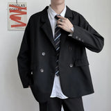 Bonsir Mens Dk Uniform Casual Suit Jacket Youthful Trend Versatile College Style Temperament High School Student Jacket Men'S Clothing