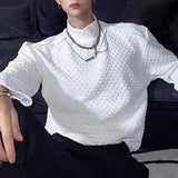Bonsir Mens T-Shirt Textured Casual T-Shirt Spring Streetwear Fashion Campus Harajuku Old Money Men Long-Sleeve Top Men'S Clothing