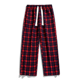 Bonsir Autumn Vintage Plaid Pants Men Straight Loose Trousers Fashion Korean Street Causal Slacks Jogger Sweatpants Male Plus Size 3XL