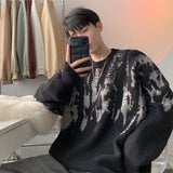 Bonsir Korean casual lazy style sweater for men's autumn winter new item loose knit sweater for teenagers base top