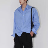 BONSIR  -  Button Down Shirts Bowling Striped Shirts Brand New Condition Collared Neckline Daily Wear Four Seasons Wear Loose Fit