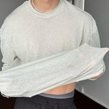 BONSIR  -  Mens T-Shirts Ice-Feeling Breathable Slightly Transparent T-Shirts Summer Streetwear Fashion Elastic Comfort Tops Men'S Clothing