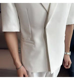 BONSIR  -  Summer Fashion Jacket And Trousers Two-piece Set Men's Solid Business Gentleman Casual Slim Fit Wedding Dress Thin Suit For Male