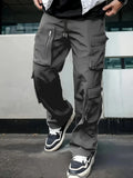 BONSIR  -  Autumn Cargo Pants Men's Fashion Brand Elastic Multi Pockets Straight Leg Sports Jogging Trousers Loose Casual Joggers Pants Men