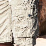BONSIR   -  Brand Men Cargo Shorts 10 Colors Summer Mulit-Pocket Casual Shorts 2021 Men Short Pants Trouser Breathable Washing Cotton Shorts