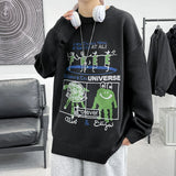 BONSIR  -  Mens Cartoon Embroidery Pullover Sweater Autumn Streetwear Casual Loose Knitted Sweater Men High Quality Warm Sweatshirt Jumper