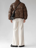 BONSIR  -  Maillard brown scimitar pants for men in summer loose slim and high drooping high floor slim trousers