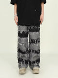 Bonsir Y2K Streetwear Baggy Stacked Jeans Pants Men Clothing Patchwork Straight Loose Long Trousers Pantalones Hombre