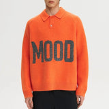 Bonsir Mens Sweater Letter Jacquard Sweater Autumn Streetwear Youth Comfortable Casual Personality All-Match Tops Men'S Clothing 2024