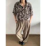 BONSIR  -  Summer Short Sleeved Shirt Men Oversized Retro Printed Shirt Men Streetwear Korean Loose Casual Shirt Mens Hawaiian Shirts
