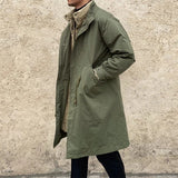 Bonsir Men's Winter Coat Faux Two-piece Standard Collar Regular Fit Japan Korean Casual Business Style Vintage Down Parka