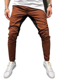 Bonsir 3D Plaid Casual Pants Men Fashiona Spliced Slim Fit Pencil Pants Sports Fitness Running Trousers men clothing