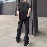 Bonsir Y2K Streetwear Kanye Patchwork Baggy Stacked Jeans Pants Men Clothes Straight Hip Hop Denim Trousers Pantaloni Uomo