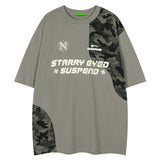 BONSIR  -  Vintage Splicing Camouflage T Shirt Men Streetwear Hip Hop Y2k Casual Tees Tops Men Oversized Harajuku Short Sleeve T-Shirt Male