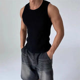 BONSIR  -  American Sle Heavyweight Pure Cotton Ribbed Vest Muscle Men Hard Man Tight Elastic Svel T-irt Base Small Cannon