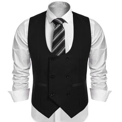 Bonsir Black Double Breasted Men Vest for Wedding One piece Man Suit Waistcoat Europe Size Male Fashion Coat New Arrival