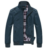 BONSIR  -  Autumn Stand Collar Jackets for Men Windproof Waterproof Coats Men Casual Solid Military Jackets Mens Slim Windbreaker Coat