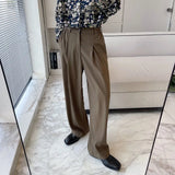 BONSIR  -  New Fashion Autumn Men's Korean Style Loose Wide Leg Trousers Solid Color Casual High Quality Pants Male Trendy Streetwear Men