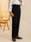BONSIR  -  Korean Style Versatile Casual Trousers For Men Straight Leg Loose Fit Trendy Western Style Clothes Suit Pants