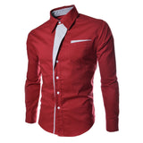 BONSIR  -  Mens Casual Slim Shirts Long Sleeve Button Down Business Formal Dress Shirt Tops Fashion Blouse Luxury Social Shirts For Men